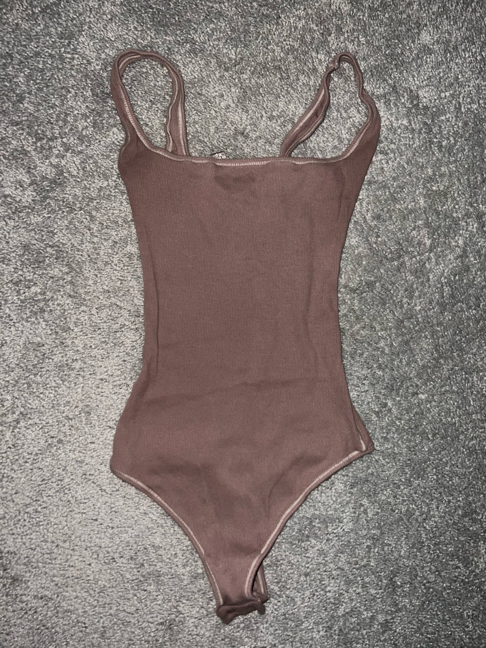 SKIMS Cotton Rib Bodysuit Umber Brown XS